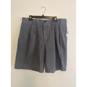 NWT Izod Men’s Saltwater Chino Shorts 36W Bluestone 100% Cotton Weathered Twill